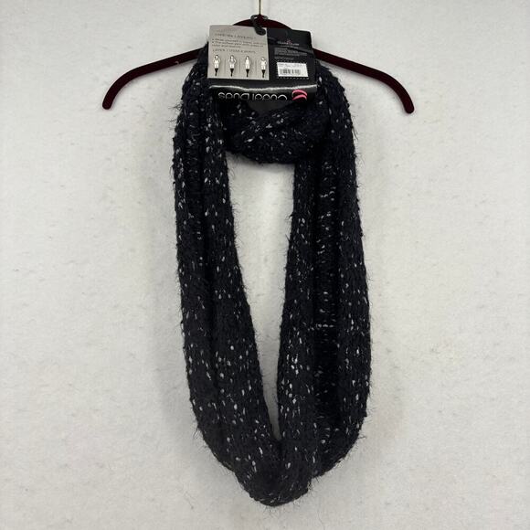 Cuddl Duds Infinity Scarf Black Gray Women's One Size Sweater Kni - Picture 5 of 8